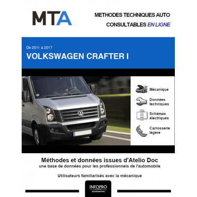 MTA Volkswagen Crafter I CHASSIS CABINE 2 portes de 05/2011 à 03/2018