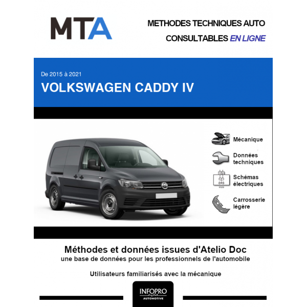 MTA Volkswagen Caddy IV FOURGON 4 portes de 06/2015 à ce jour