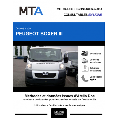 MTA Peugeot Boxer III PLATEAU DOUBLE CABINE 4 portes de 06/2006 à 06/2015