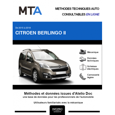 MTA Citroen Berlingo II BREAK 5 portes de 04/2015 à ce jour