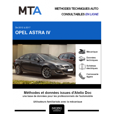 MTA Opel Astra IV BERLINE 4 portes de 07/2012 à 03/2017