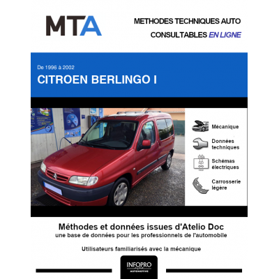 MTA Citroen Berlingo I BREAK 5 portes de 09/1996 à 11/2002