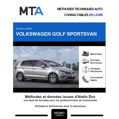 MTA Volkswagen Golf sportsvan MONOSPACE 5 portes de 02/2014 à 01/2018