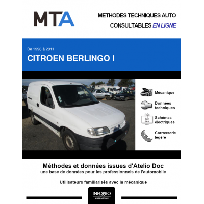 MTA Citroen Berlingo I FOURGON 5 portes de 07/1996 à 11/2002