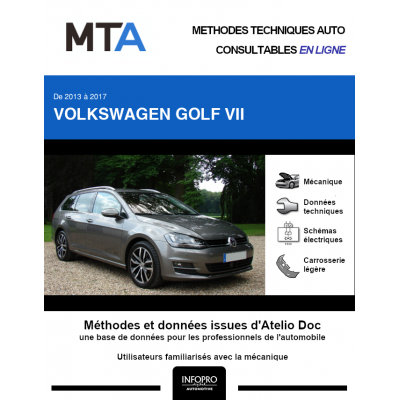 MTA Volkswagen Golf VII BREAK 5 portes de 09/2013 à 06/2017