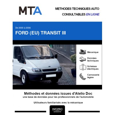 MTA Ford (eu) Transit III CHASSIS CABINE 2 portes de 03/2000 à 09/2006