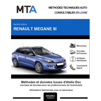 MTA Renault Megane III BREAK 5 portes de 01/2012 à 06/2014