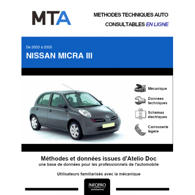 MTA Nissan Micra III HAYON 5 portes de 01/2003 à 07/2005