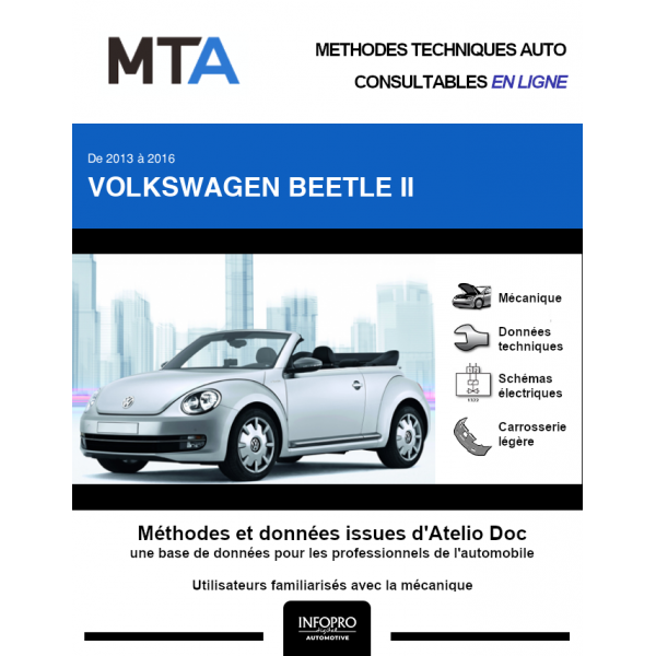MTA Volkswagen Beetle II CABRIOLET 2 portes de 01/2013 à ce jour