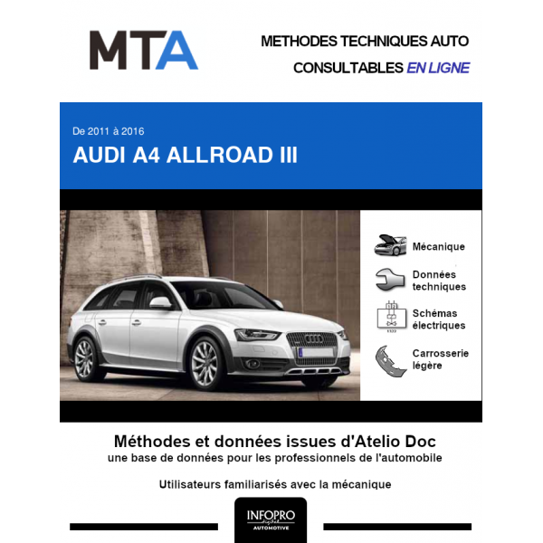 MTA Audi A4 allroad III BREAK 5 portes de 10/2011 à 12/2016