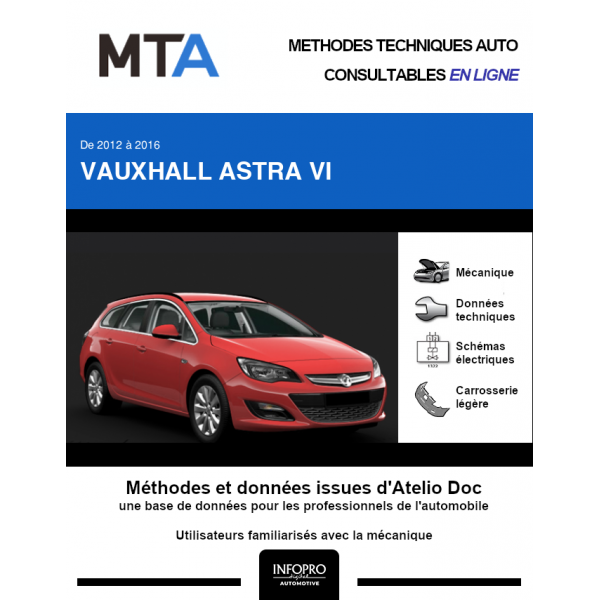 MTA Vauxhall Astra VI BREAK 5 portes de 07/2012 à 12/2016