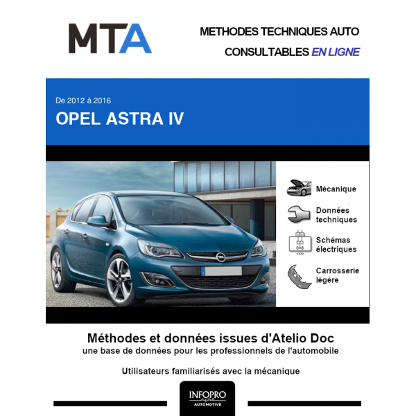 MTA Opel Astra IV HAYON 5 portes de 07/2012 à 04/2016
