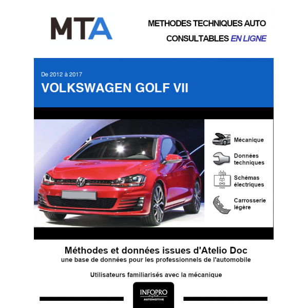 MTA Volkswagen Golf VII HAYON 3 portes de 10/2012 à 06/2017
