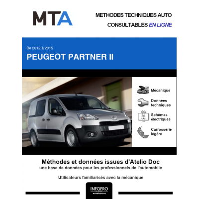 MTA Peugeot Partner II FOURGON 4 portes de 05/2012 à 09/2015