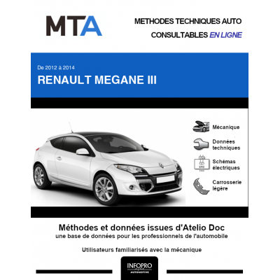 MTA Renault Megane III COUPE 3 portes de 01/2012 à 06/2014