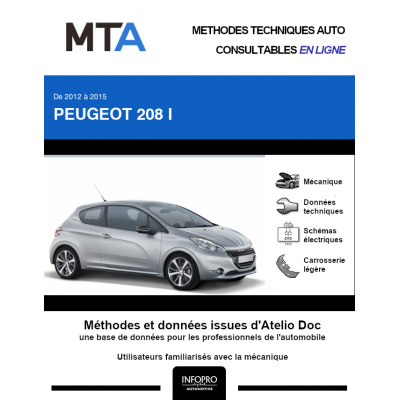 MTA Peugeot 208 I HAYON 3 portes de 03/2012 à 09/2015