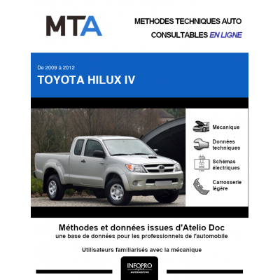 MTA Toyota Hilux IV PICKUP 2 portes de 01/2009 à 01/2012