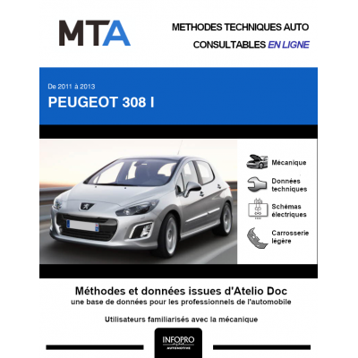MTA Peugeot 308 I HAYON 5 portes de 04/2011 à 11/2013