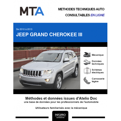MTA Jeep Grand cherokee III BREAK 5 portes de 10/2010 à 05/2013