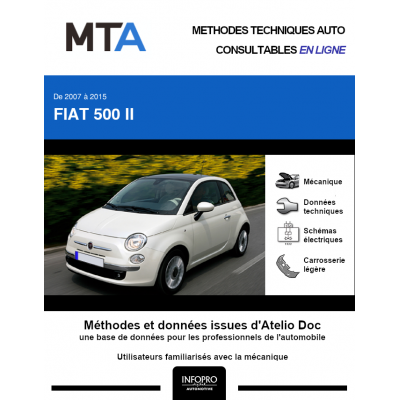 MTA Fiat 500 II HAYON 3 portes de 07/2007 à 03/2016