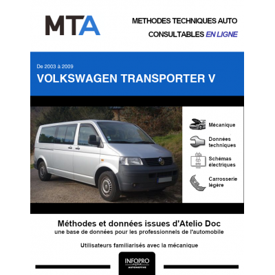 MTA Volkswagen Transporter V COMBI 5 portes de 06/2003 à 08/2009