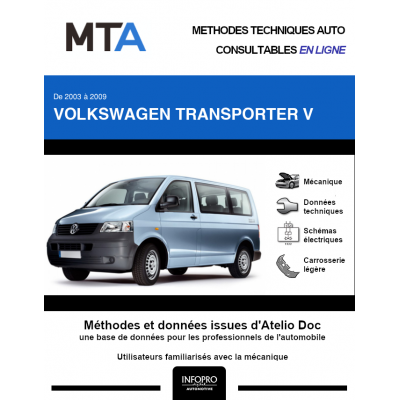 MTA Volkswagen Transporter V COMBI 4 portes de 06/2003 à 08/2009