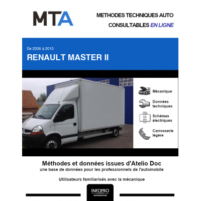 MTA Renault Master II CHASSIS DOUBLE CABINE 4 portes de 06/2006 à 04/2010