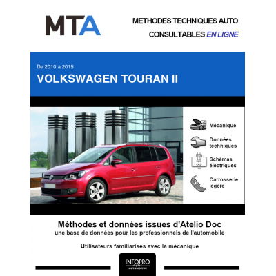 MTA Volkswagen Touran II MONOSPACE 5 portes de 09/2010 à 12/2015