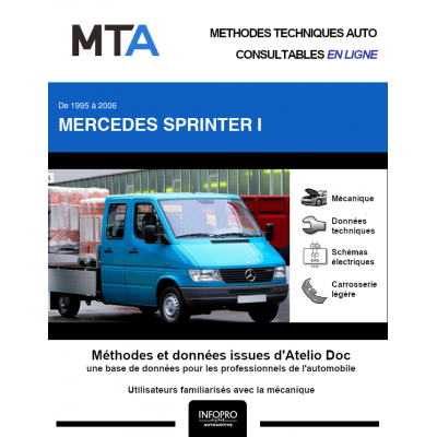 MTA Mercedes Sprinter I CHASSIS DOUBLE CABINE 3 portes de 05/1995 à 03/2000