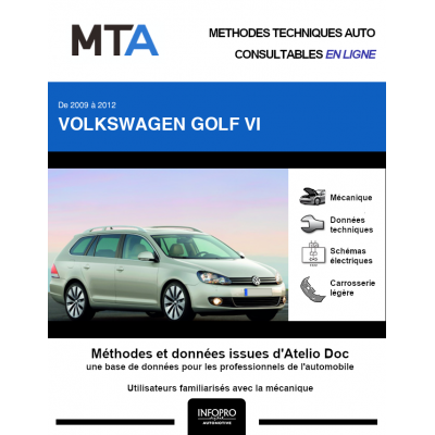 MTA Volkswagen Golf VI BREAK 5 portes de 10/2009 à 04/2013