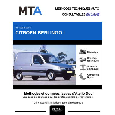MTA Citroen Berlingo I FOURGON 3 portes de 07/1996 à 11/2002