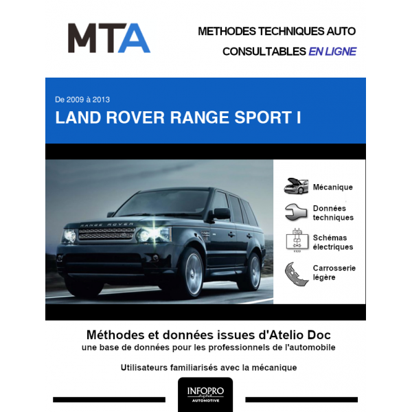 MTA Land rover Range sport I BREAK 5 portes de 09/2009 à 12/2012
