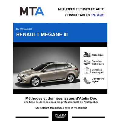 MTA Renault Megane III BREAK 5 portes de 06/2009 à 01/2012