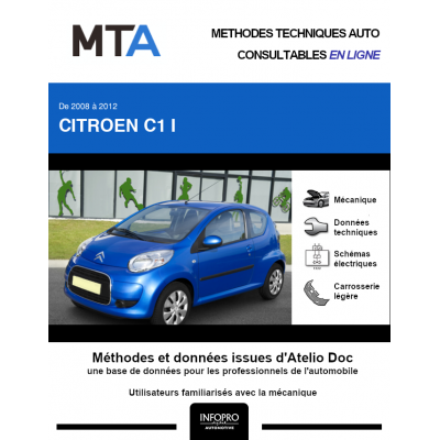MTA Citroen C1 I HAYON 3 portes de 11/2008 à 01/2012