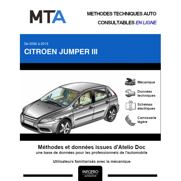 MTA Citroen Jumper III PLATEAU 2 portes de 06/2006 à 06/2015