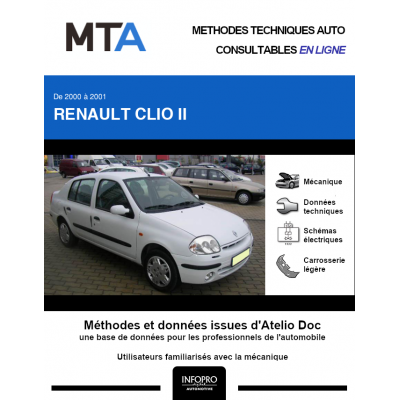 MTA Renault Clio II BERLINE 4 portes de 02/2000 à 06/2001