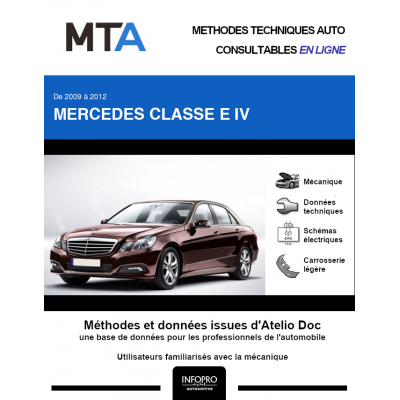 MTA Mercedes Classe e IV BERLINE 4 portes de 03/2009 à 11/2012