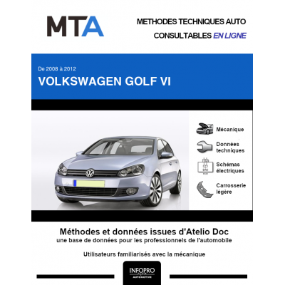 MTA Volkswagen Golf VI HAYON 5 portes de 10/2008 à 04/2013