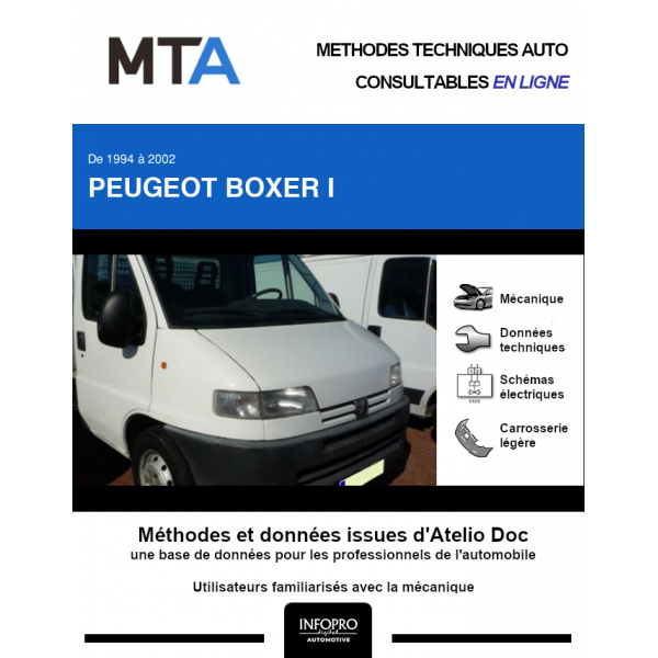MTA Peugeot Boxer I CHASSIS CABINE 2 portes de 02/1994 à 02/2002