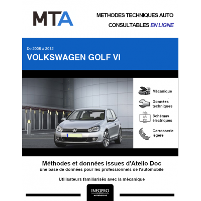 MTA Volkswagen Golf VI HAYON 3 portes de 10/2008 à 04/2013