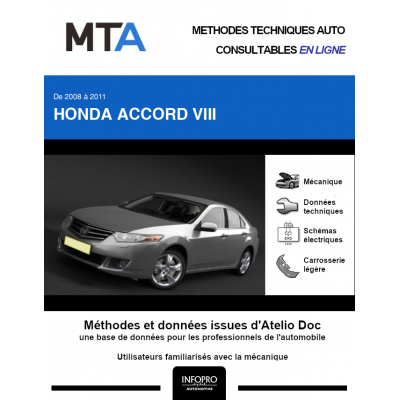 MTA Honda Accord VIII BERLINE 4 portes de 06/2008 à 12/2011