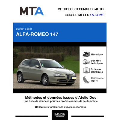 MTA Alfa-romeo 147 HAYON 3 portes de 09/2000 à 09/2004