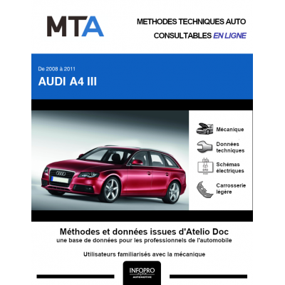 MTA Audi A4 III BREAK 5 portes de 05/2008 à 10/2011