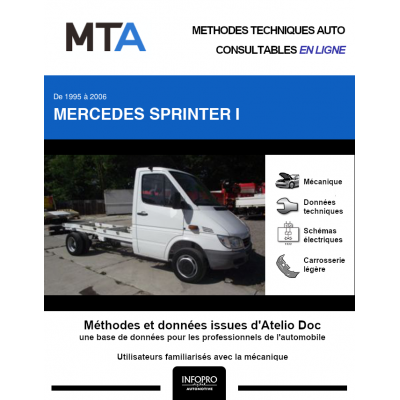 MTA Mercedes Sprinter I CHASSIS CABINE 2 portes de 03/2000 à 06/2006