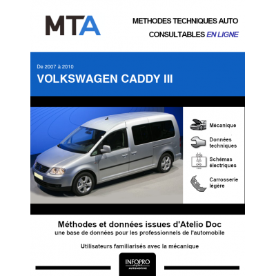 MTA Volkswagen Caddy III BREAK 5 portes de 09/2007 à 07/2010