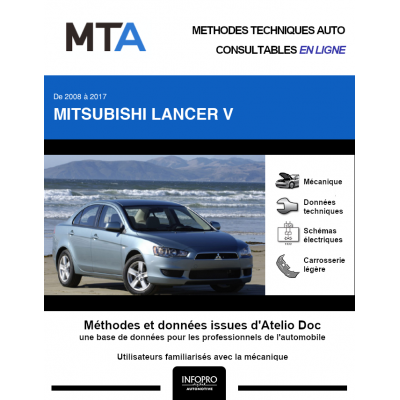 MTA Mitsubishi Lancer V BERLINE 4 portes de 01/2008 à ce jour