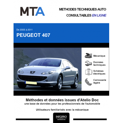MTA Peugeot 407 COUPE 2 portes de 10/2005 à 12/2011