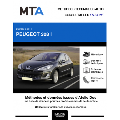 MTA Peugeot 308 I HAYON 3 portes de 09/2007 à 03/2011