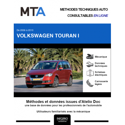 MTA Volkswagen Touran I MONOSPACE 5 portes de 11/2006 à 09/2010