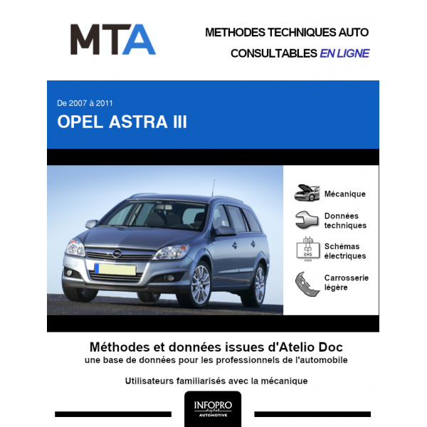 MTA Opel Astra III BREAK 5 portes de 01/2007 à ce jour